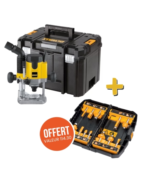 DÉFONCEUSE DW621KTX-QS + JEU DE 12 FRAISES OFFERT - DEWALT