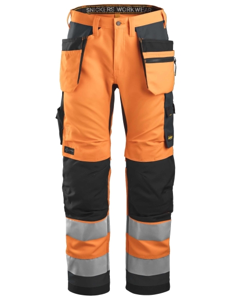 6230 - ALLROUNDWORK, PANTALON+ HAUTE VISIBILITÉ AVEC POCHES HOLSTER, CLASSE 2 SNICKERS WORKWEAR