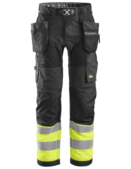 6931 - FLEXIWORK, PANTALON + AVEC POCHES HOLSTER, HAUTE VISIBILITÉ, CLASSE 1 SNICKERS WORKWEAR