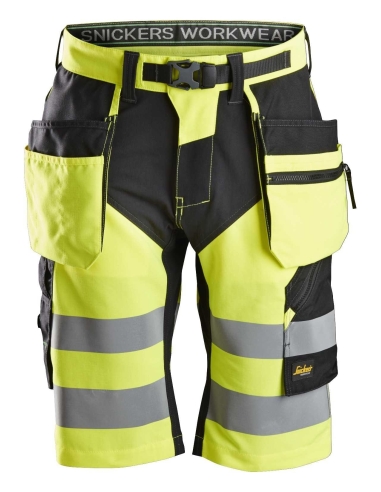 6933 - FLEXIWORK, SHORT+ HAUTE VISIBILITÉ AVEC POCHES HOLSTER, CLASSE 1 SNICKERS WORKWEAR