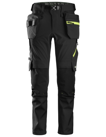 6940 - FLEXIWORK, PANTALON+ EN TISSU EXTENSIBLE SOFTSHELL AVEC POCHES HOLSTER SNICKERS WORKWEAR
