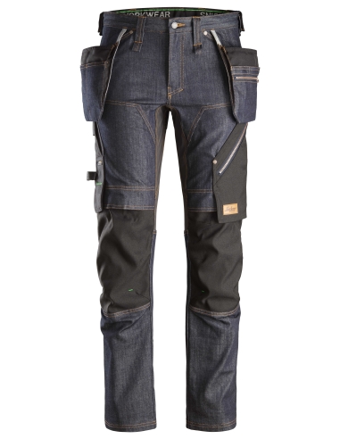 6955 - FLEXIWORK, PANTALON+ DENIM AVEC POCHES HOLSTER SNICKERS WORKWEAR