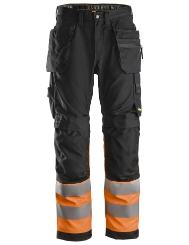 6233 - ALLROUNDWORK, PANTALON+ AVEC POCHES HOLSTER, HAUTE VISIBILITÉ, CLASSE 1 SNICKERS WORKWEAR